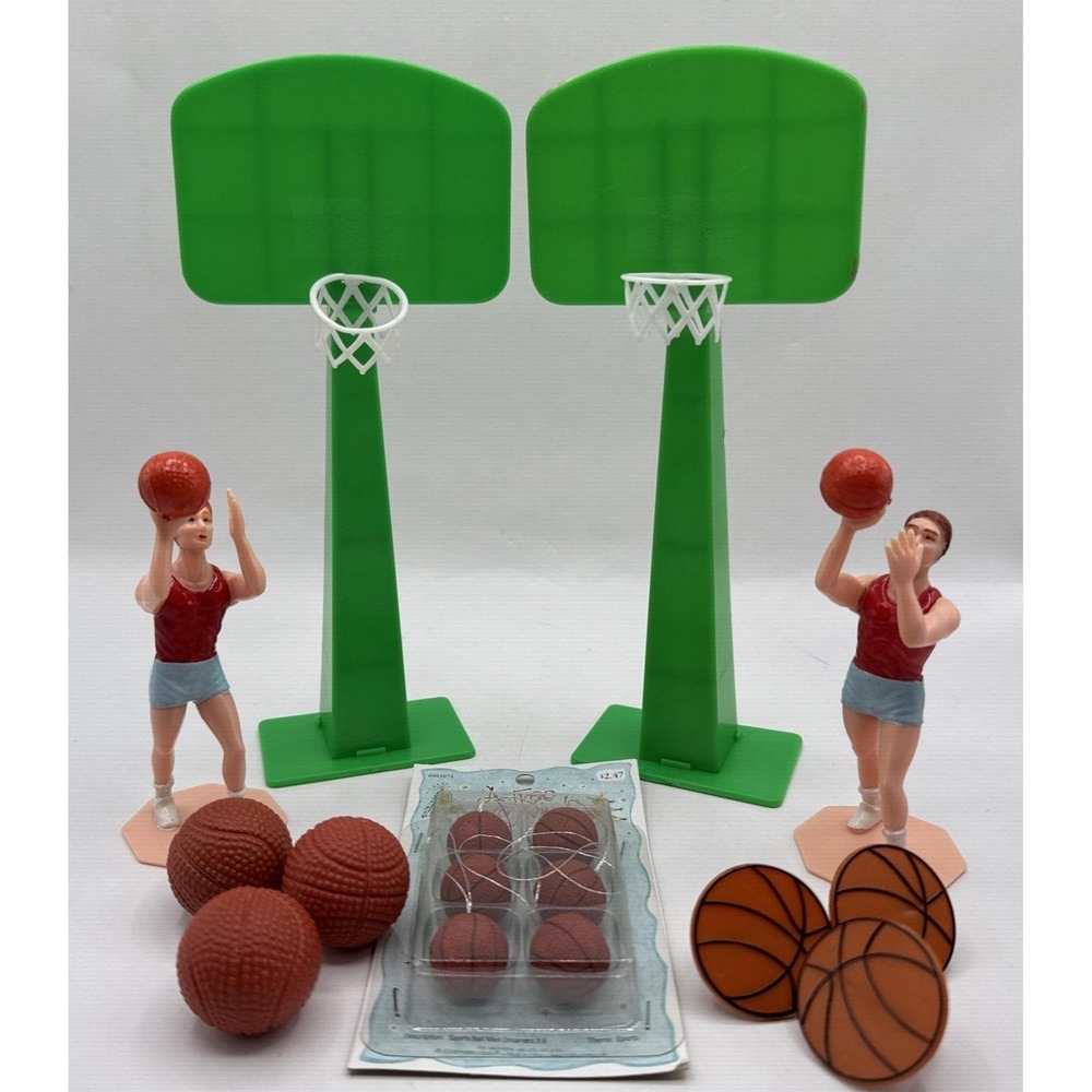 Vintage Bakery Crafts Figures Basketball Players Cake Cupcake Toppers Decoration